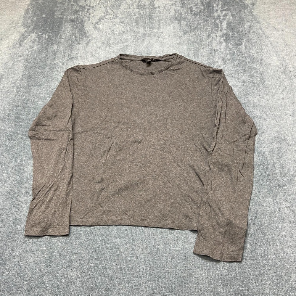 Banana Republic Cropped Shirt Womens Small Heather Gray Everyday Wear Casual